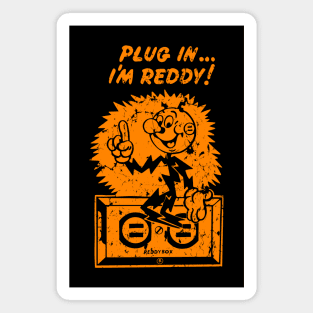 plug in reddy kilowatt distressed orange Magnet